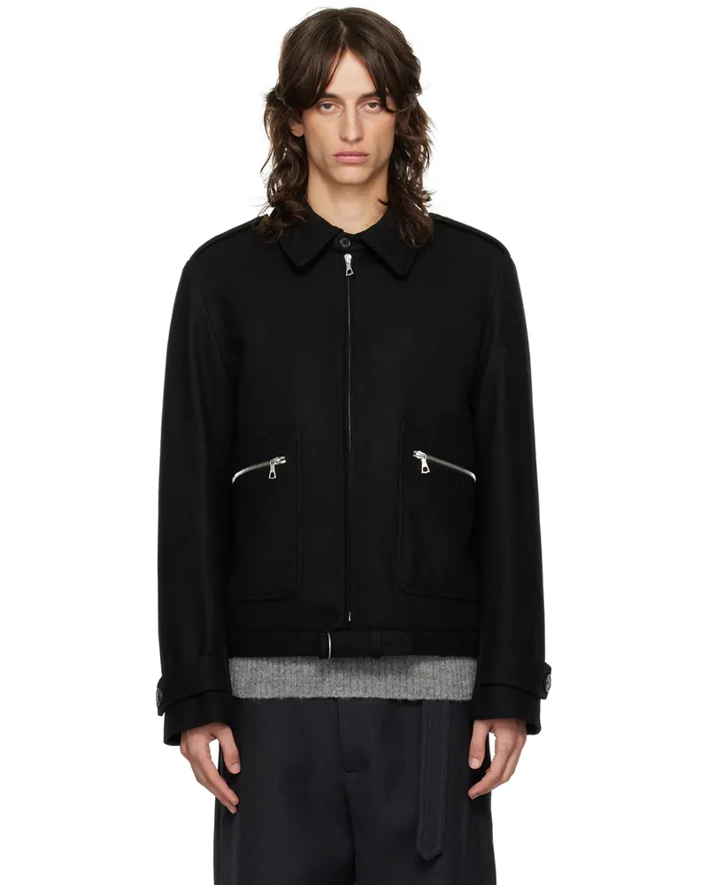 Dries van Noten Black Wool Jacket 900