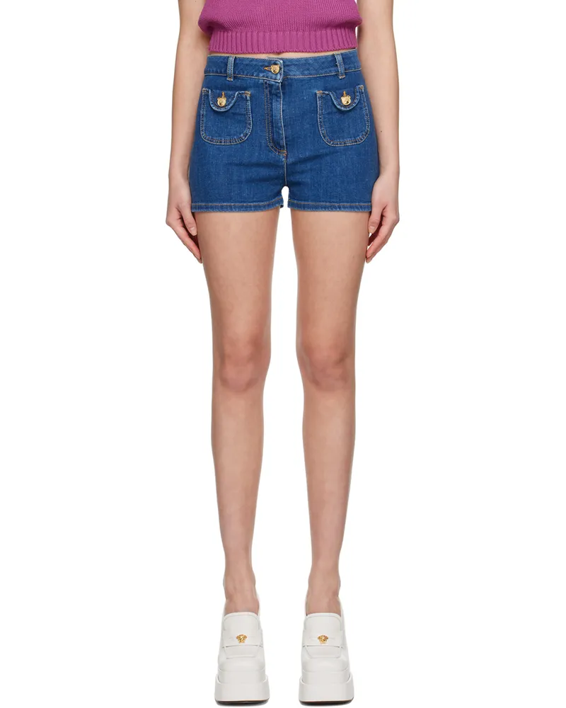 Moschino Blue Teddy Denim Shorts A0295