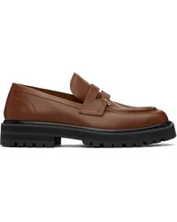 Marni Brown Leather Piercing 2.0 Chunky Loafers 00mcognac