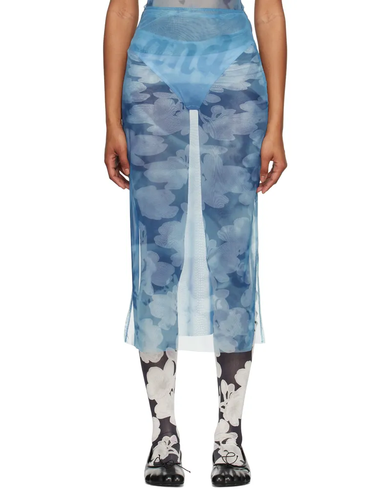 ELLISS Blue Graphic Maxi Skirt Print