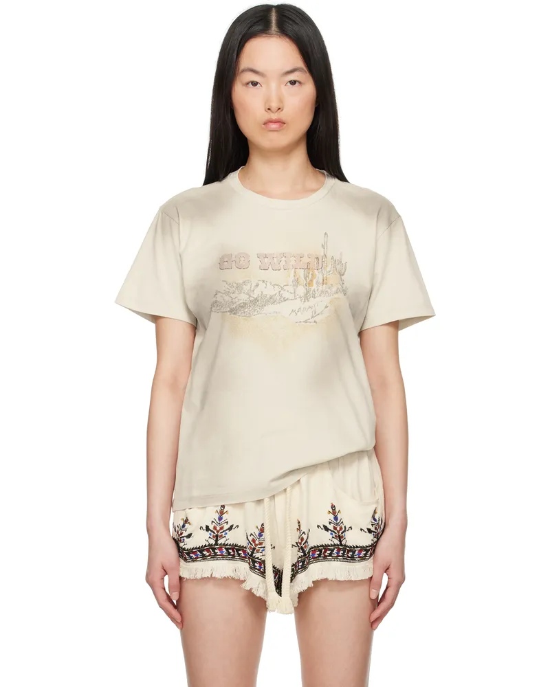 Étoile Isabel Marant Beige Zaof Graphic T-shirt Beige
