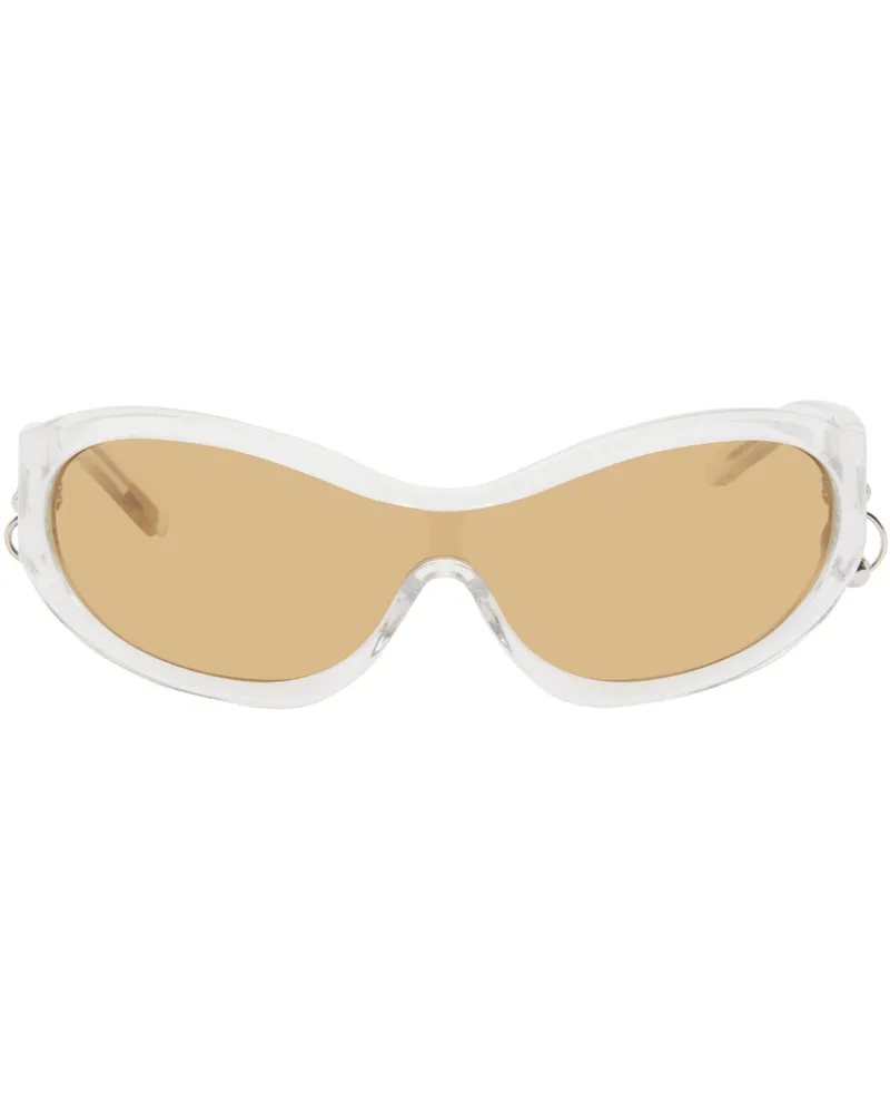 Justine Clenquet Gray Jenny Glitter Sunglasses Crystal