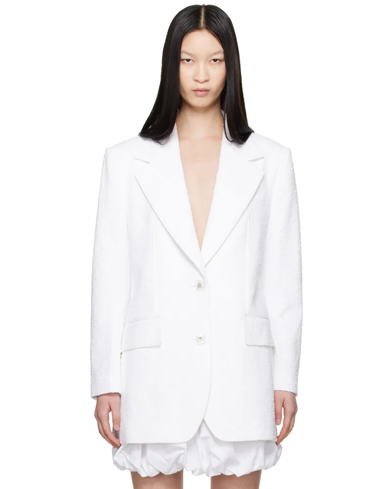 Dolce & Gabbana White Single-Breasted Blazer W0800