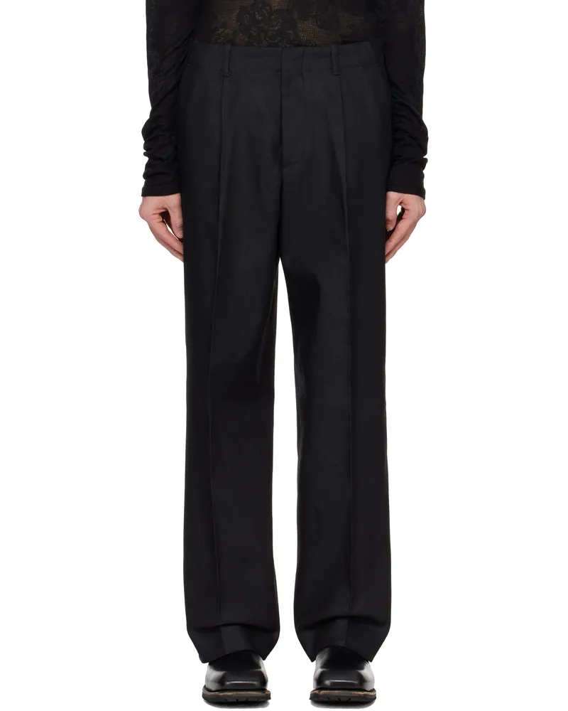 Our Legacy Black Borrowed Chino Trousers Draping