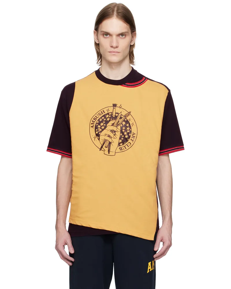 AMBUSH Black & Yellow Front Layered T-shirt Black