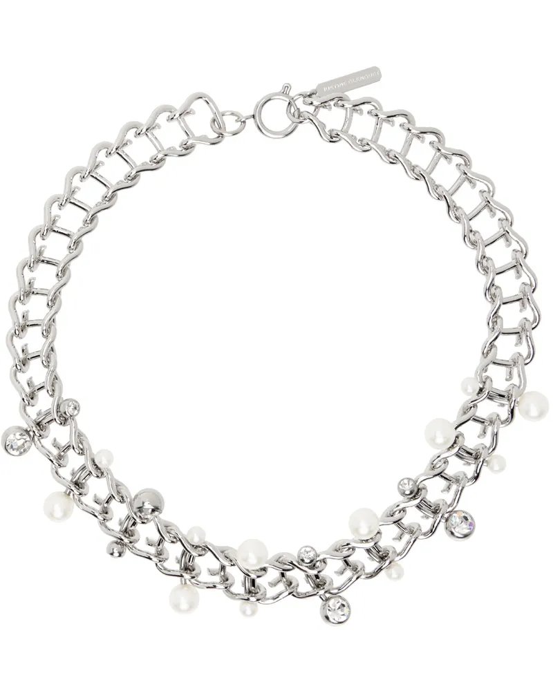 Justine Clenquet Silver Mindy Choker Pearl