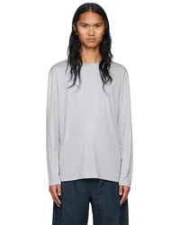 Christophe Lemaire Gray Heavy Silk Long Sleeve T-shirt Blcloudy