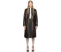 Brown Maxos Leather Coat