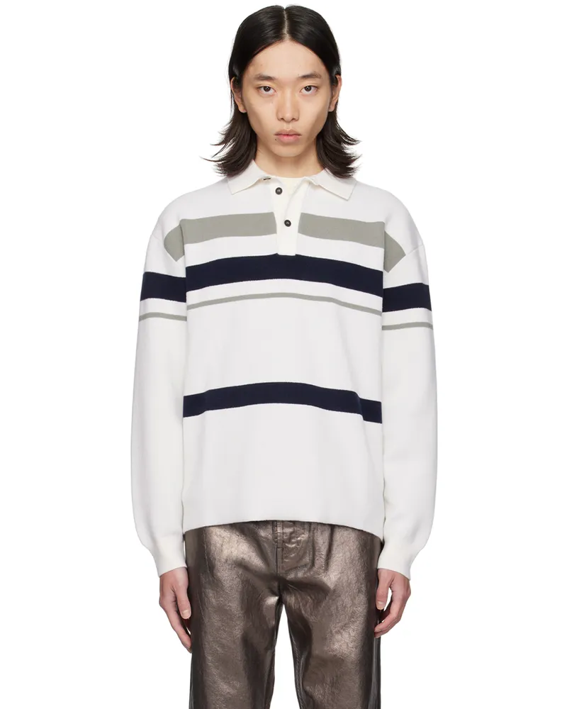 Ferragamo White Virgin Wool Polo Mascarp
