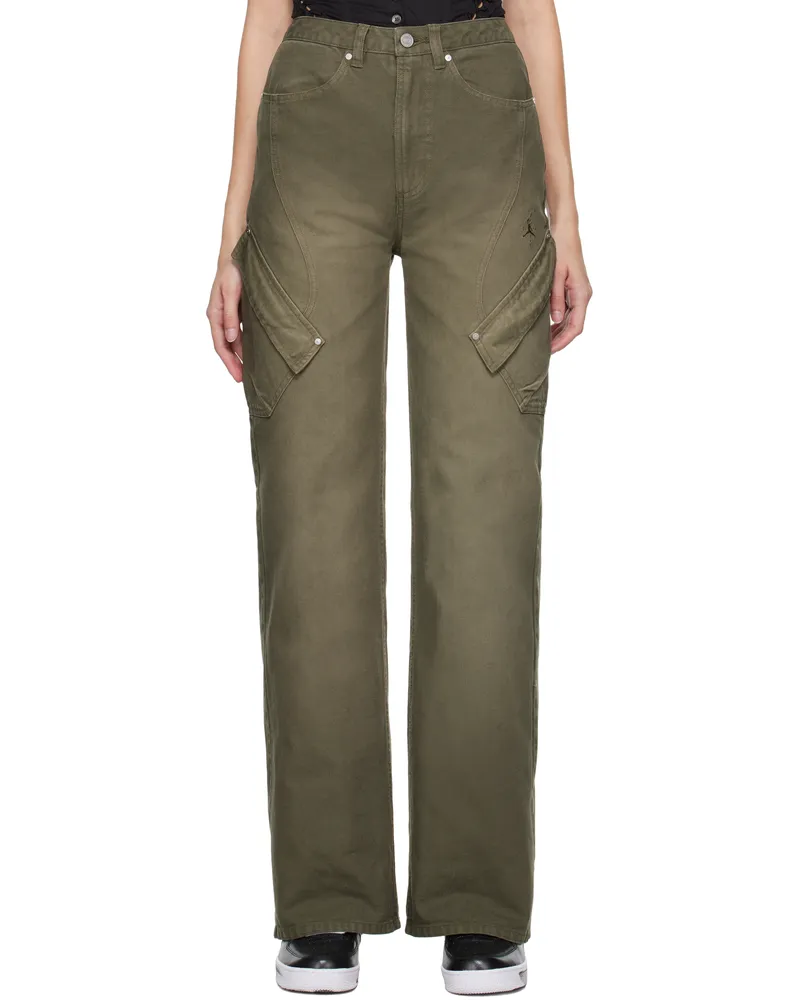 Nike Khaki Travis Scott Edition Embroidered Cargo Pants Cargo