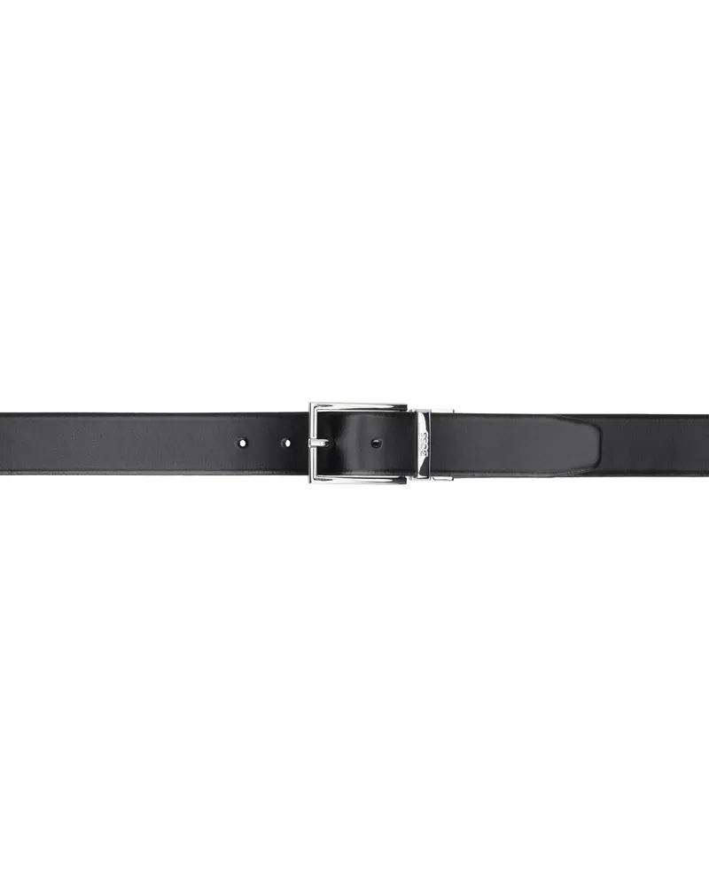 HUGO BOSS Black Italian Leather Reversible Belt 004-black