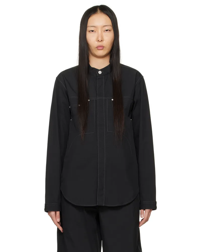 Dion Lee Black Rivet Denim Jacket Black
