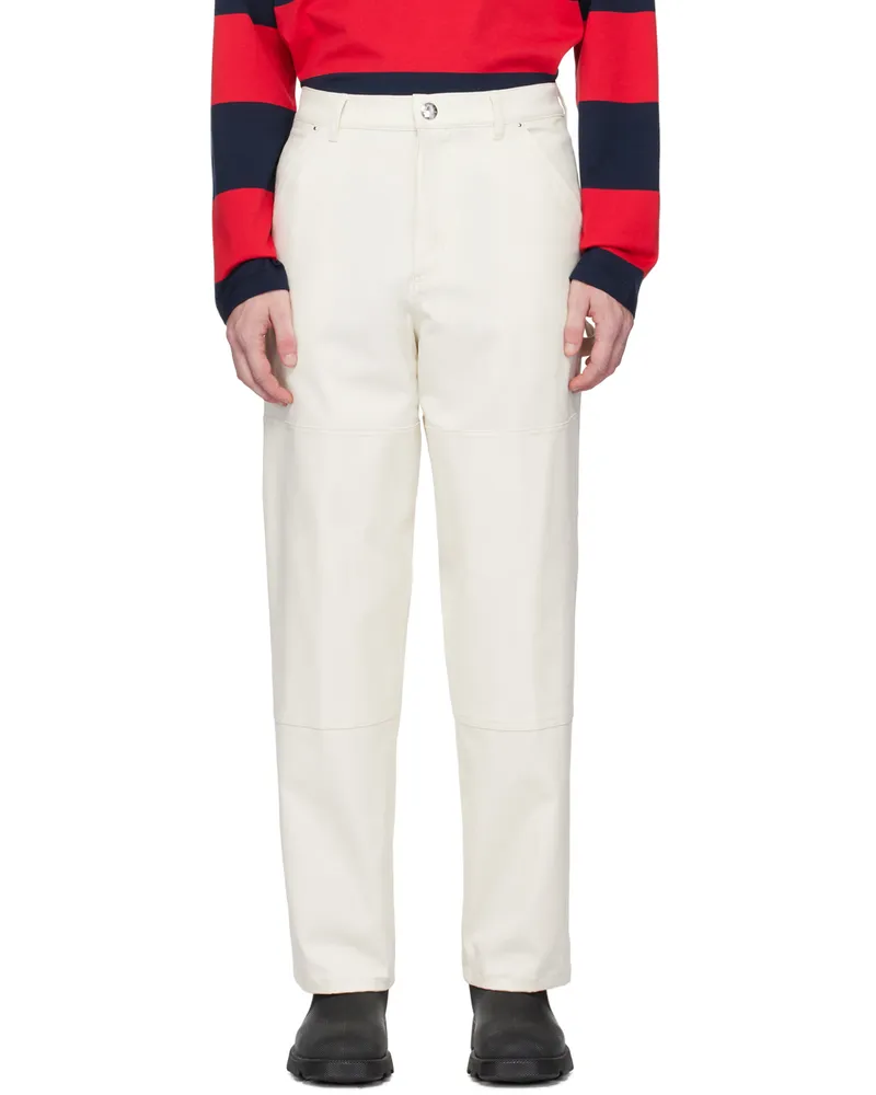 Moncler Off-White Stretch Cotton Trousers 033