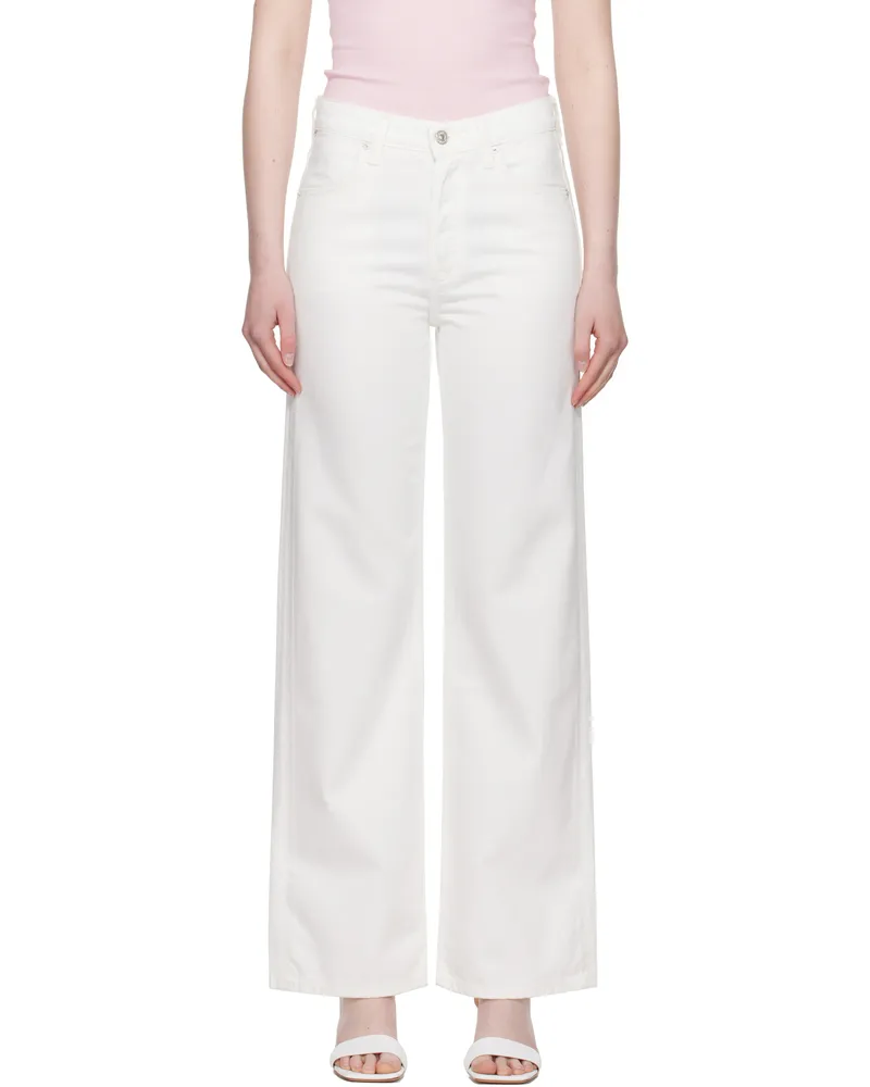 Citizens of humanity White Annina High Rise Wide Leg 33 Jeans Soft