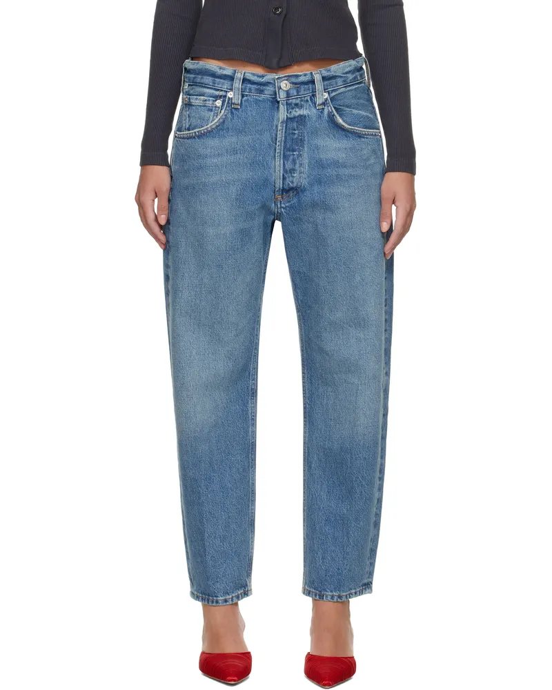 Citizens of humanity Blue Winslow Cropped Boyfriend Jeans Pacifica
