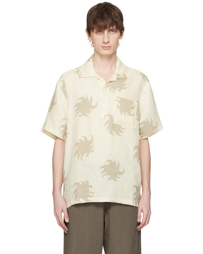 OAS Off-White & Beige Hazel Ember Girona Linen Polo White