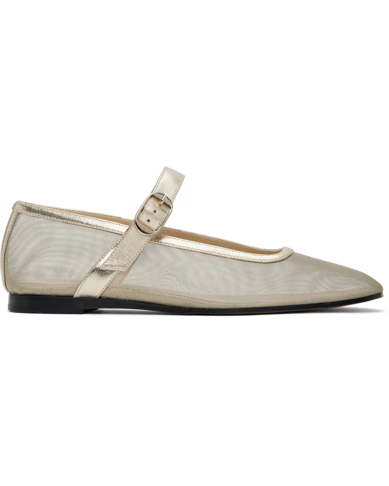 Le Monde Béryl Gold Mary Jane Ballerina Flats Gold