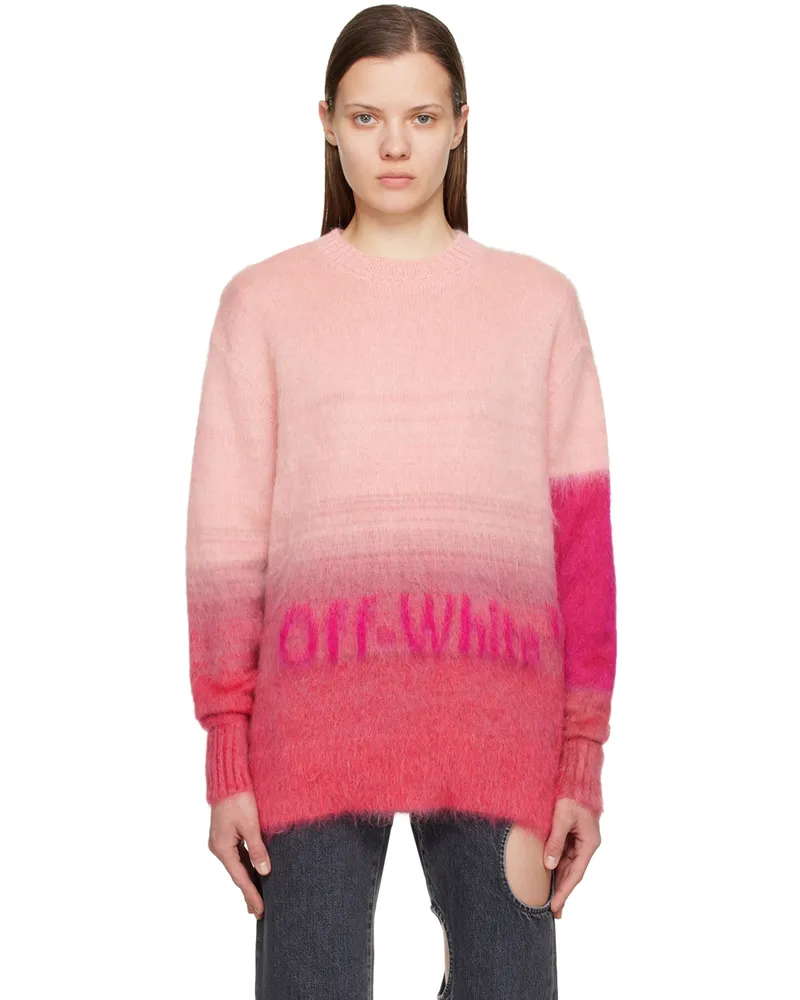 OFF-WHITE Pink Gradient Sweater Coral