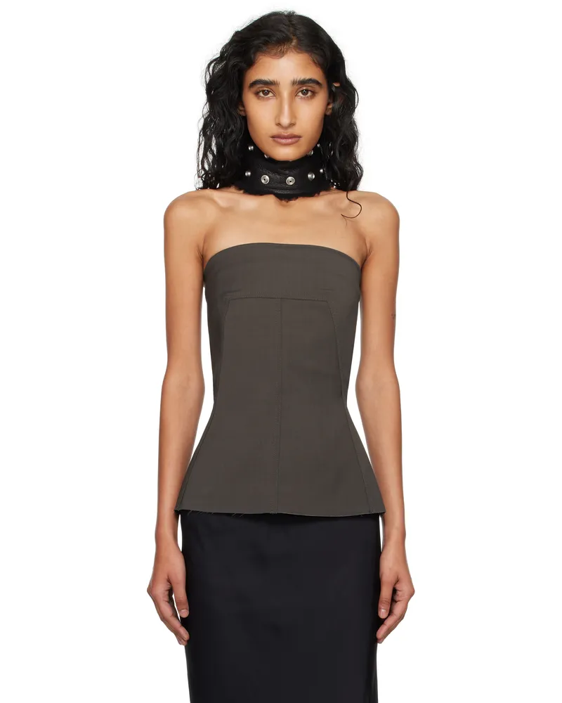 Rick Owens Gray Concordians Bustier Top 78