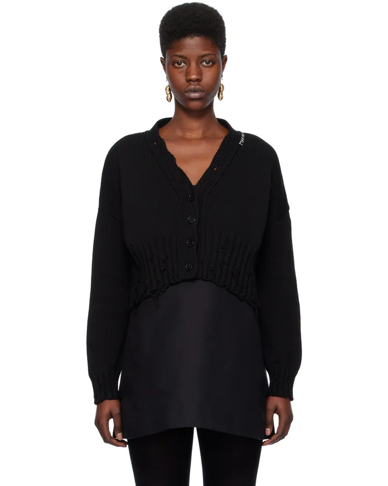 Marni Black Disheveled Cardigan 00n99