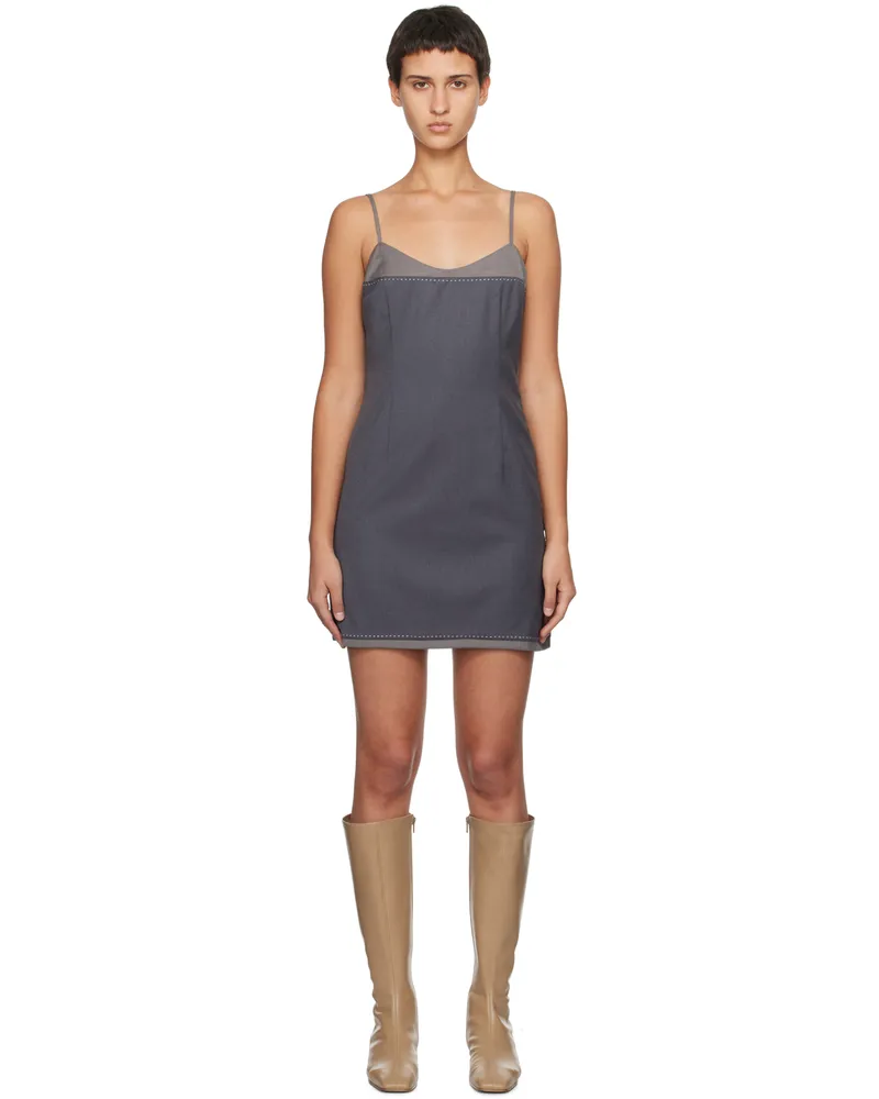ROTATE Birger Christensen Gray Two Color Minidress 18-0201