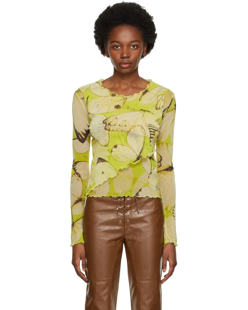 Blumarine Yellow Tulle Blouse M4912