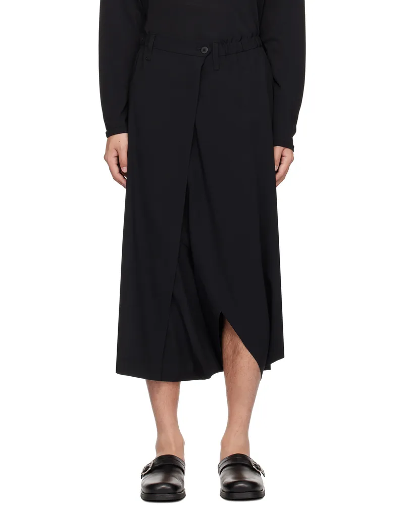 Issey Miyake Black Seamless Bottoms Basic Trousers 15-black