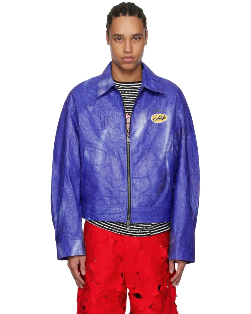 Andersson Bell Blue Wilson Printed Tyvek Jacket Blue