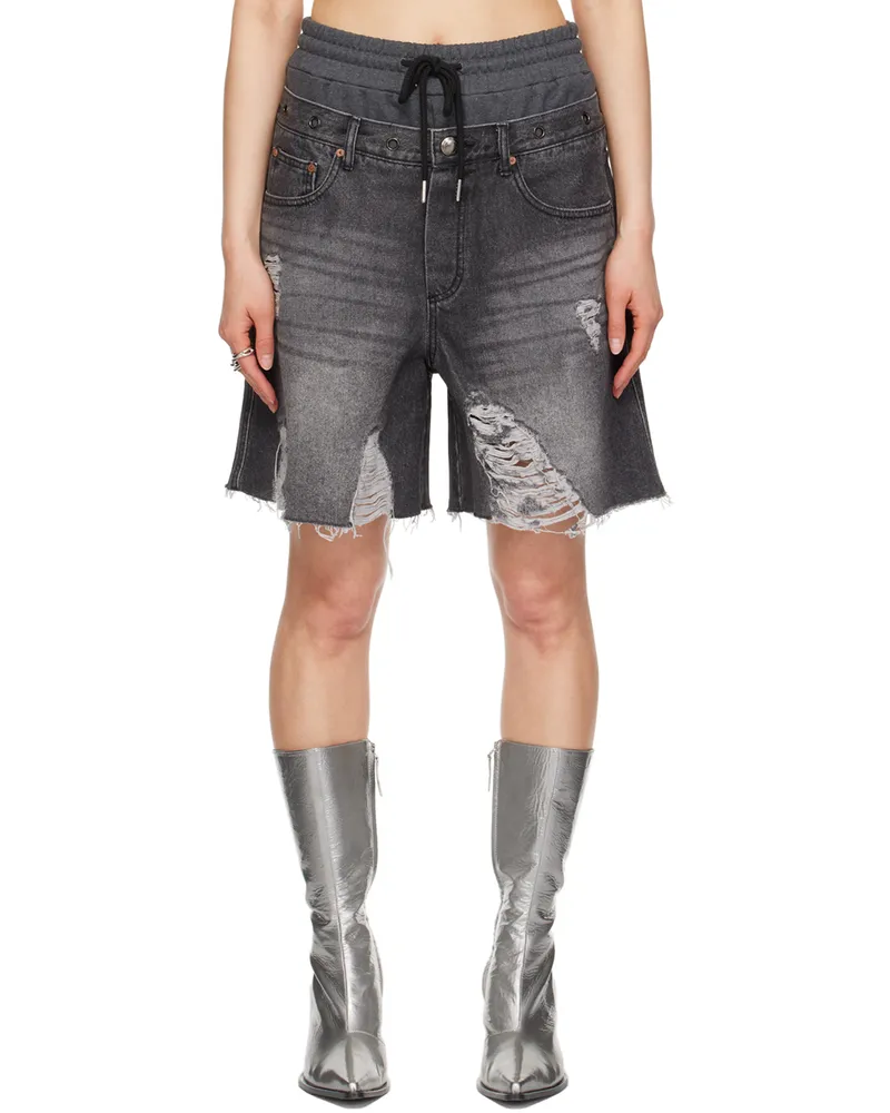 Andersson Bell Black Denny Denim Shorts Washed