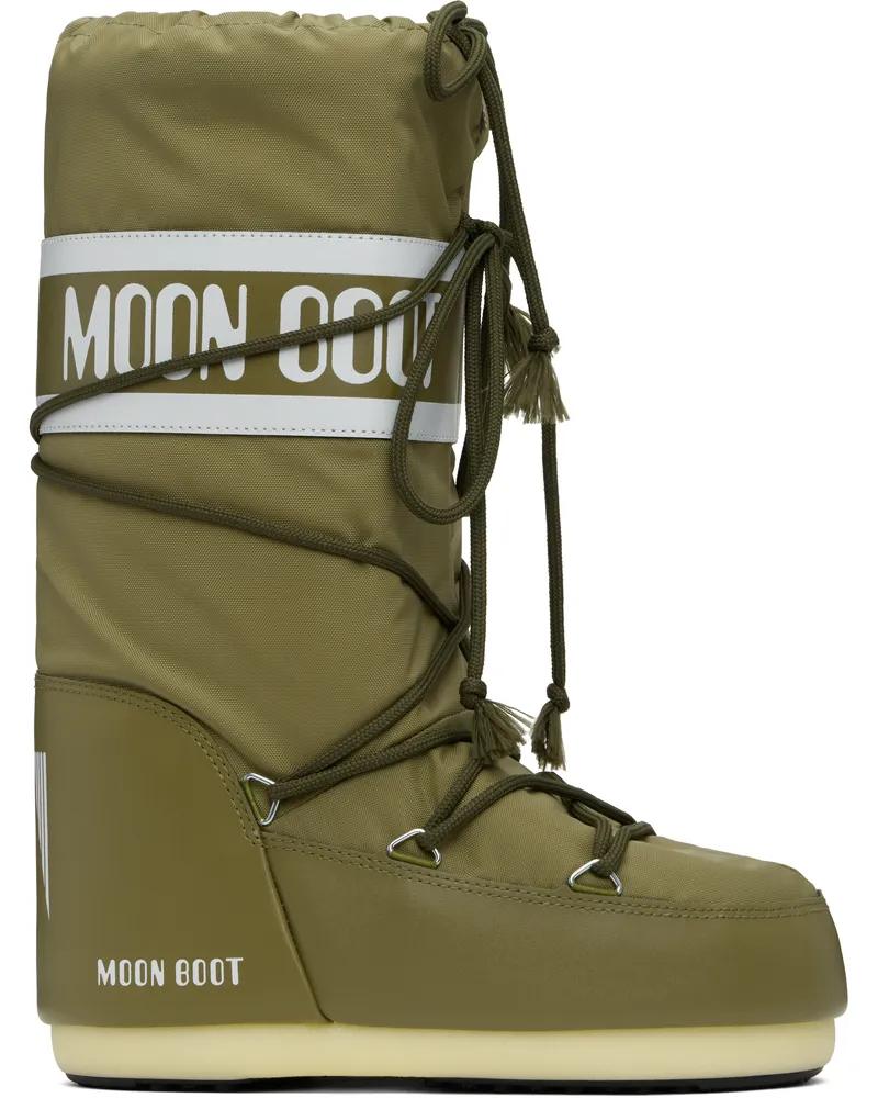 Moon Boot Khaki Icon Nylon Boots M006