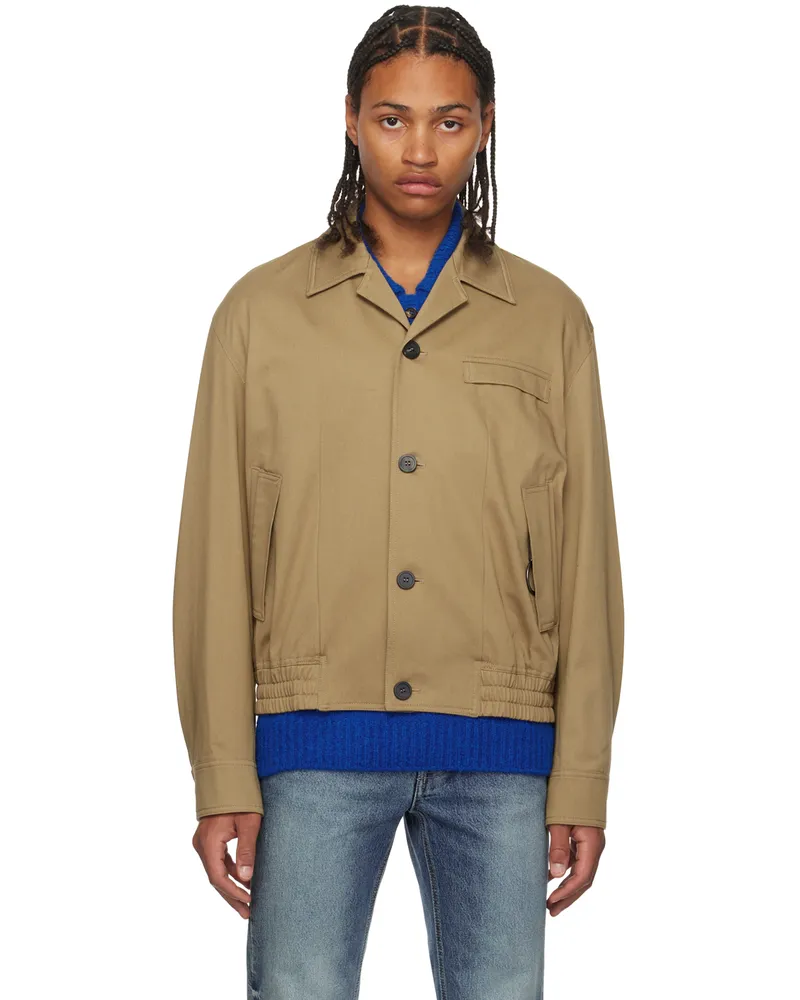SOLID HOMME Beige Open Spread Collar Jacket 456e