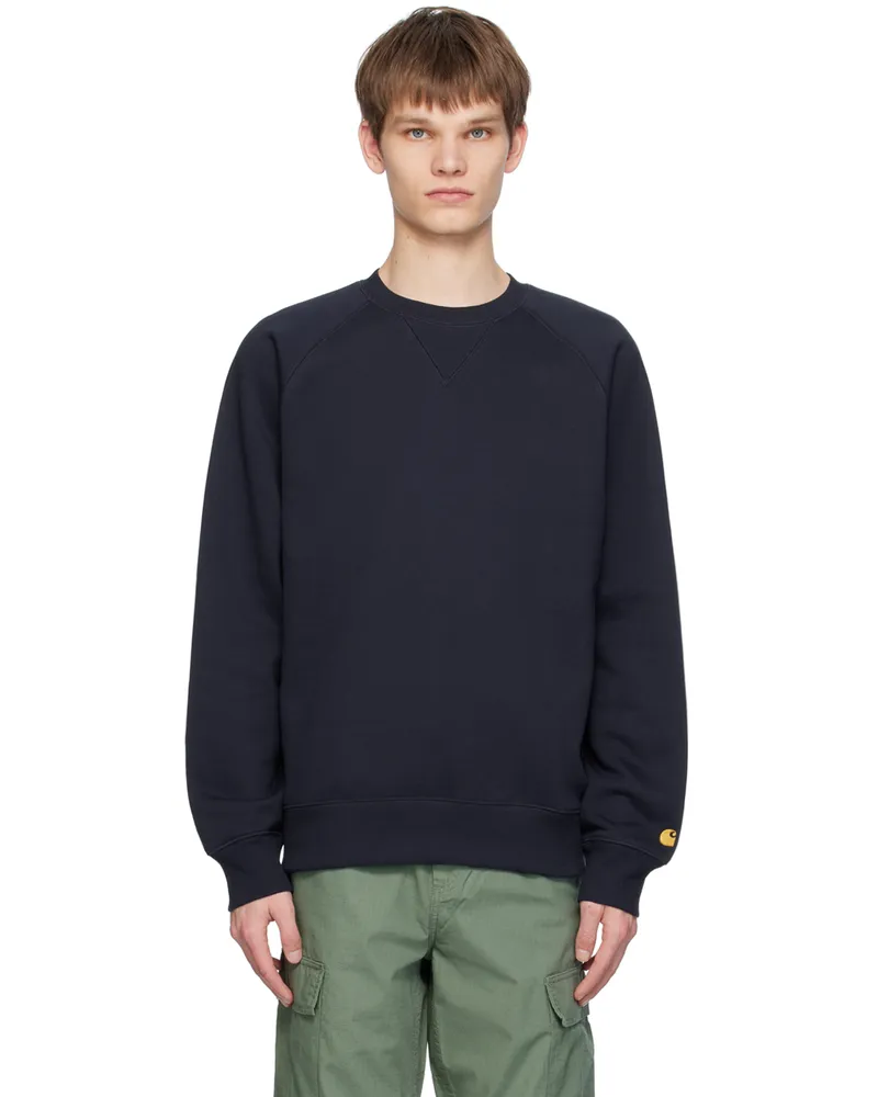 Carhartt WIP Navy Chase Sweatshirt 00h