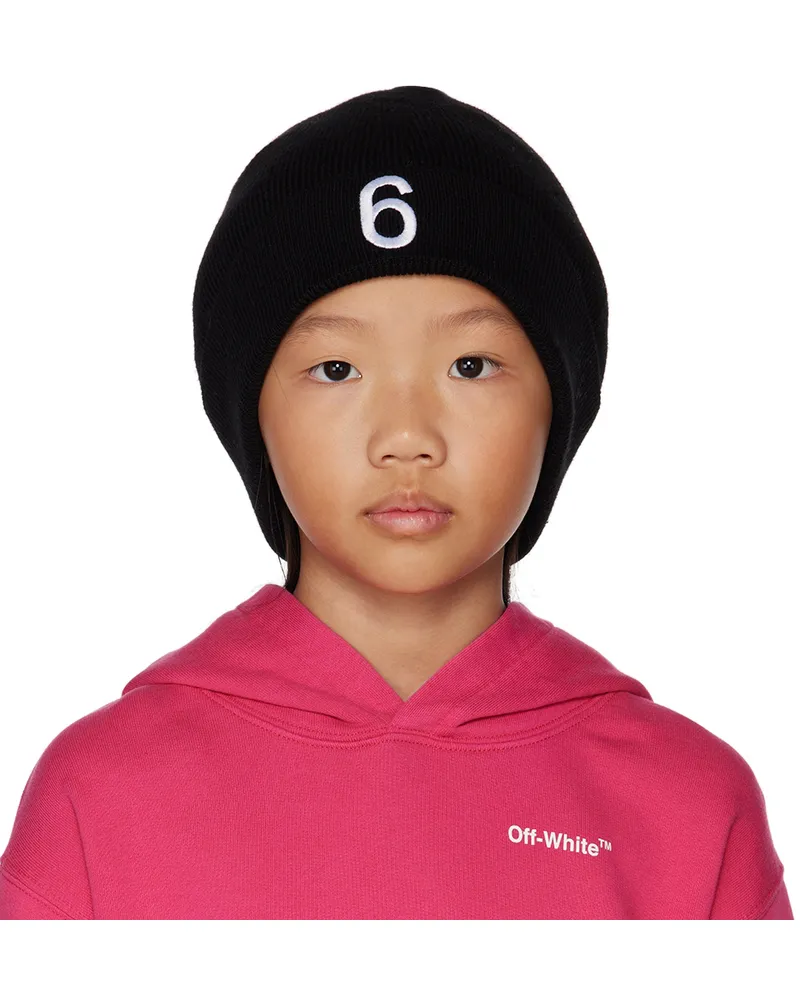 Maison Margiela Kids Black Logo Beanie M6900