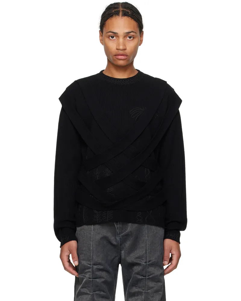 Andersson Bell Black Harness Sweater Black