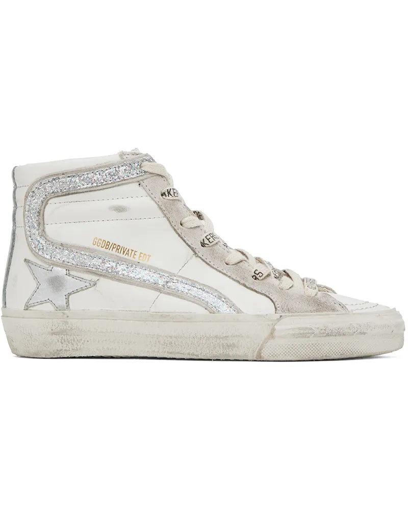 Golden Goose SSENSE Exclusive White Slide Sneakers Iridisent