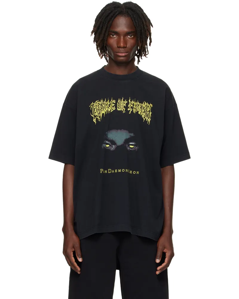 VETEMENTS Black Cradle of Filth 'Pandaemonaeon' Oversized T-shirt Washed