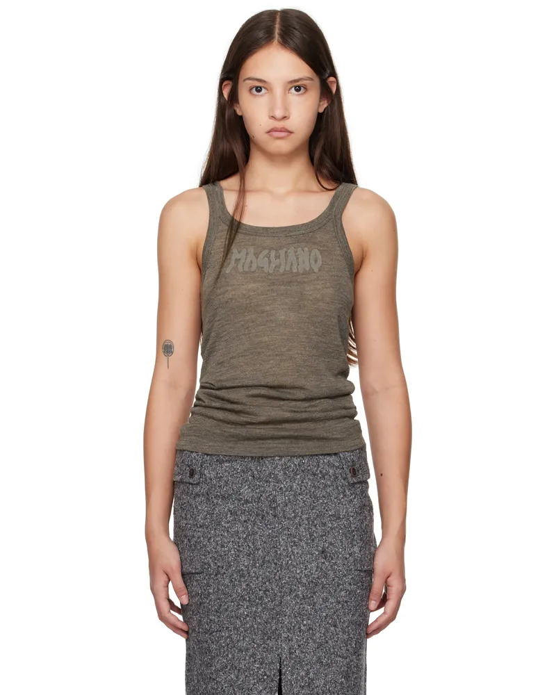 Magliano Brown Logo Tank Top 6