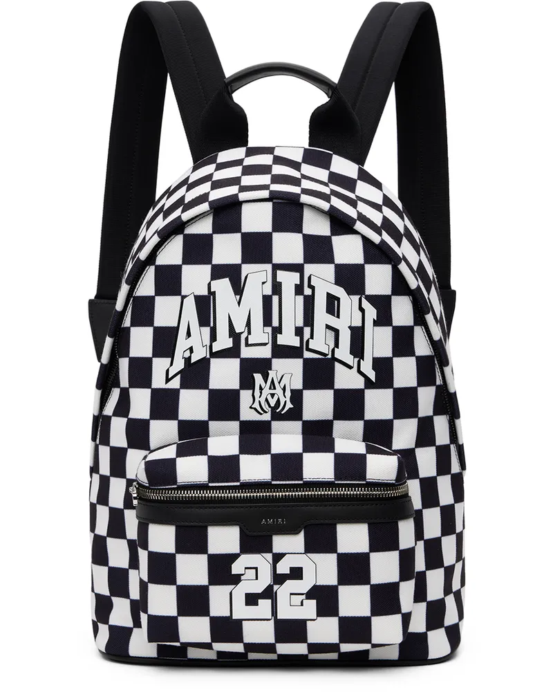 Amiri Kids Black & White 'Amiri 22' Checkered Backpack Black