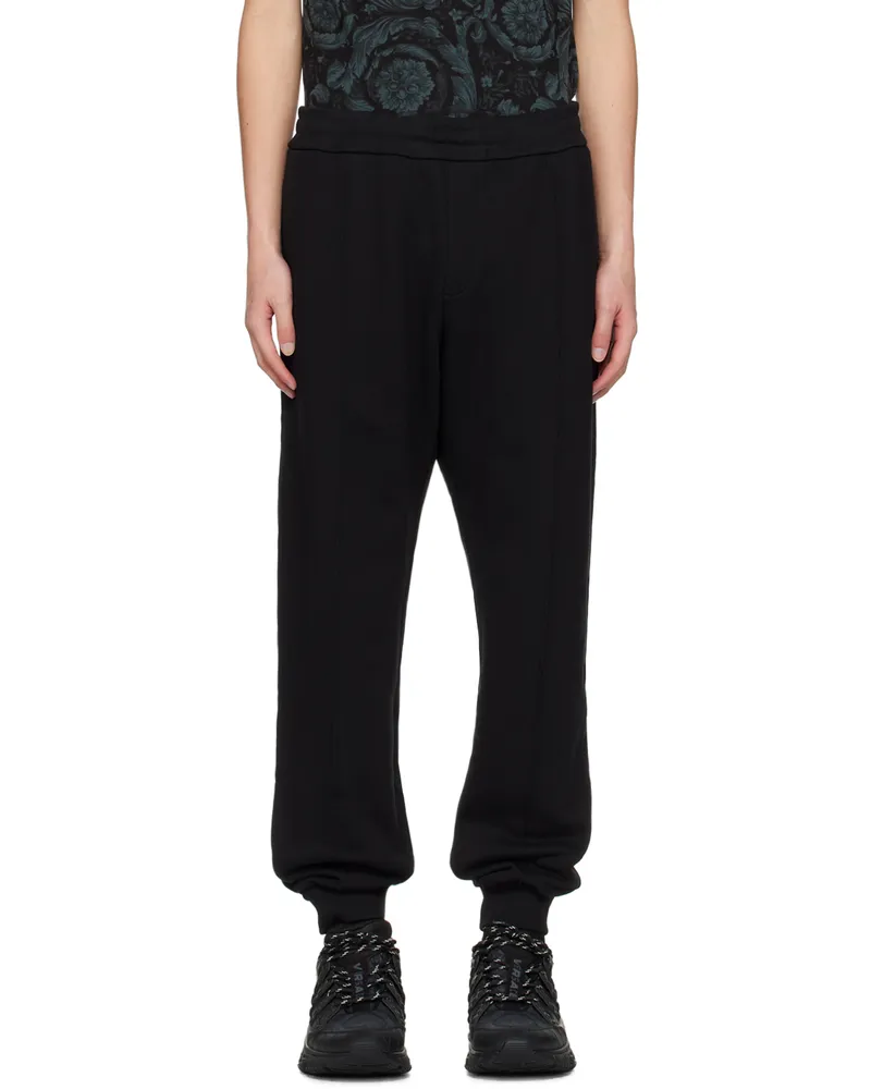 Versace Black Embroidered Sweatpants Black