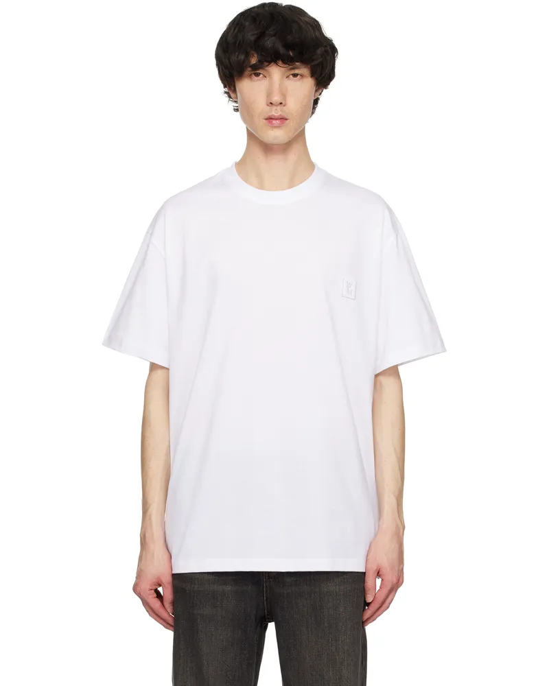 Wooyoungmi White Mother of Pearl Back Logo T-shirt White701w