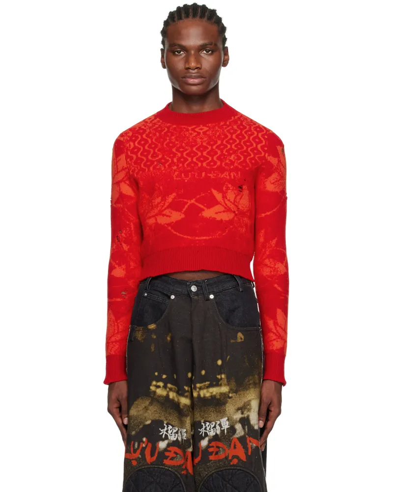 LU'U DAN Orange & Red Shrunk Sweater Orange