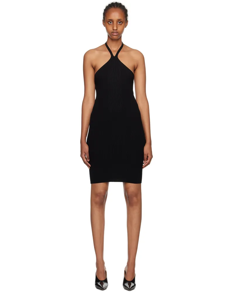 ROTATE Birger Christensen Black Halter Minidress 19-4004