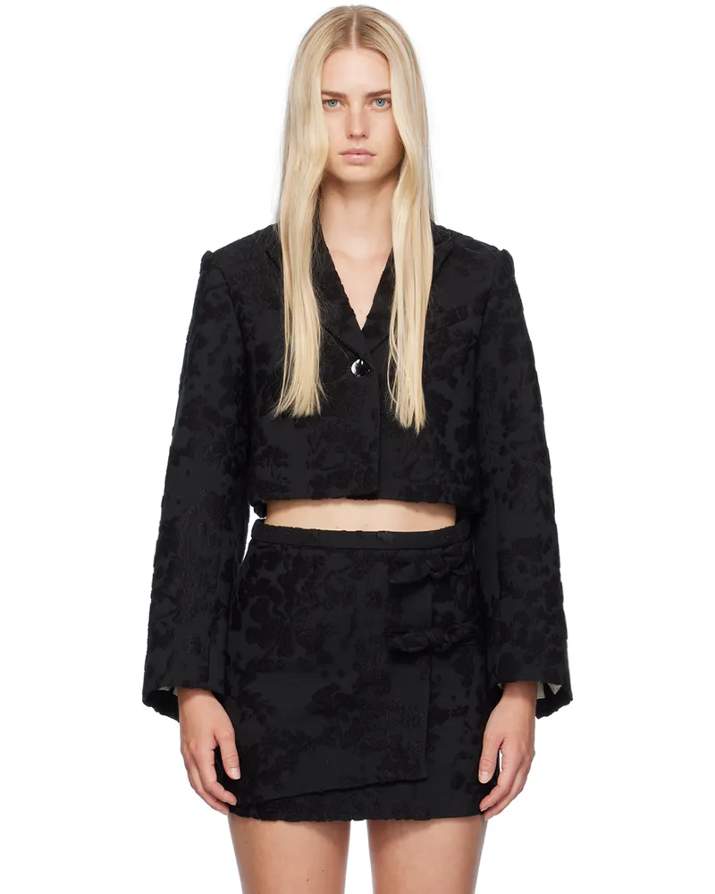 Ganni Black Cropped Blazer 099
