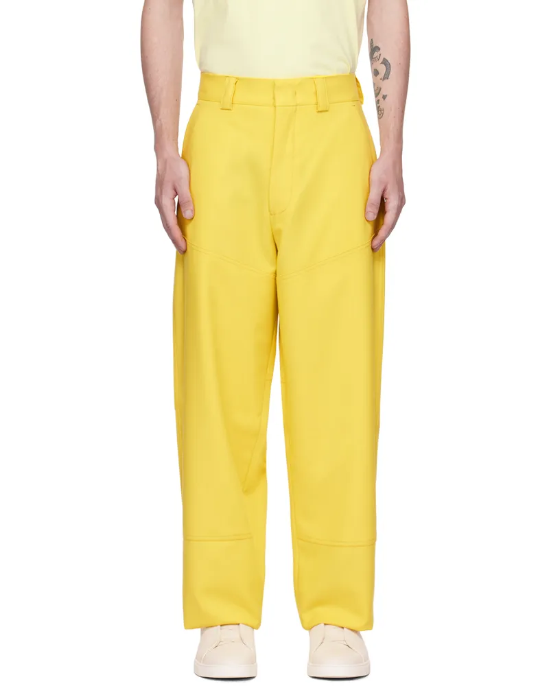 Ermenegildo Zegna Yellow Paneled Trousers 587097a5