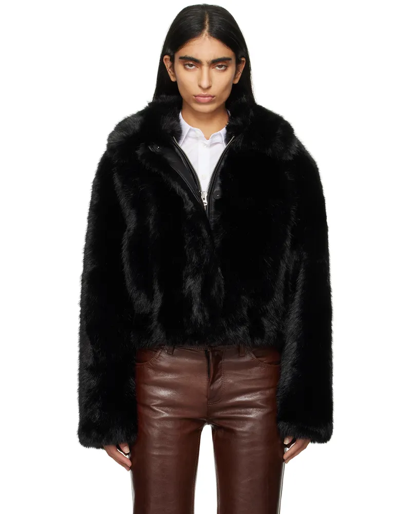STAND Black Lena Faux-Fur Jacket 89900