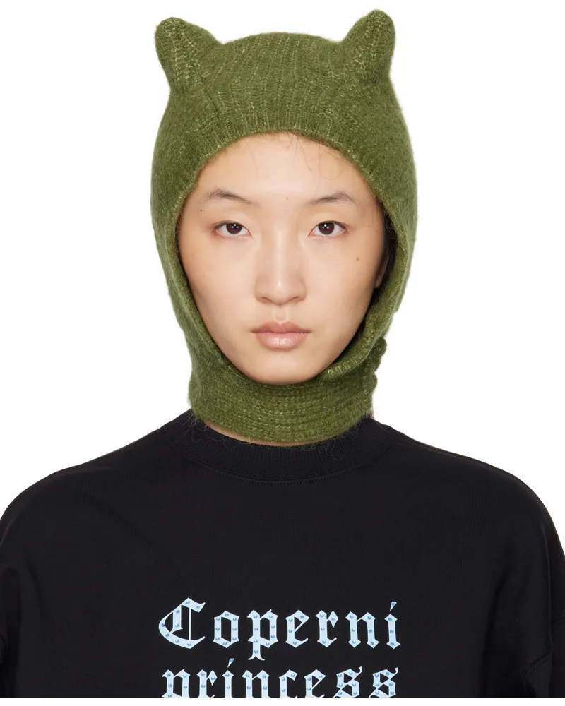 COPERNI Green Knitted Horn Beanie Green