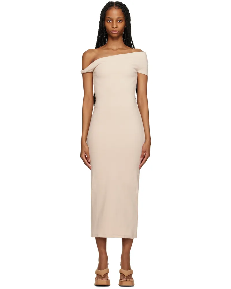 THIRD FORM Beige Intertwined Midi Dress Bone