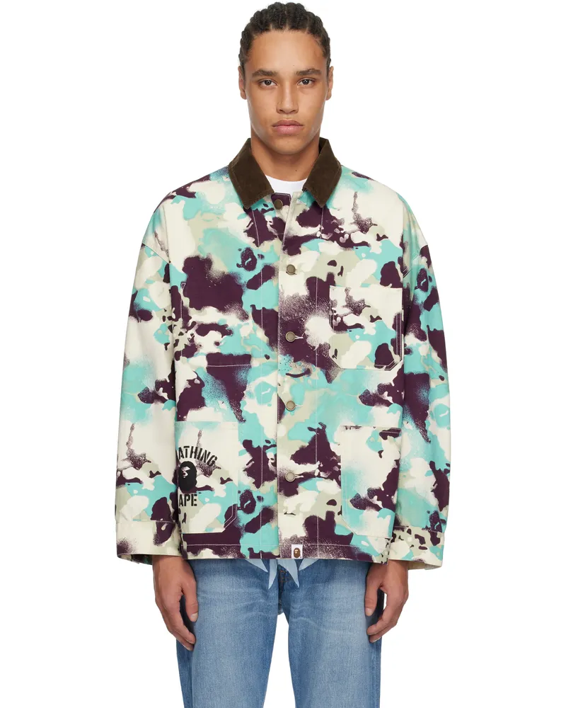 BAPE Blue & Purple Map Camo Work Jacket Mul-multi