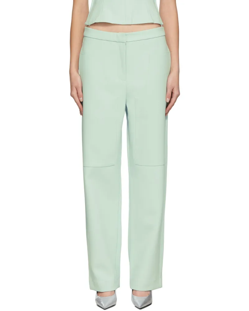 Paris Georgia Blue Slouchy Suit Trousers Mineral