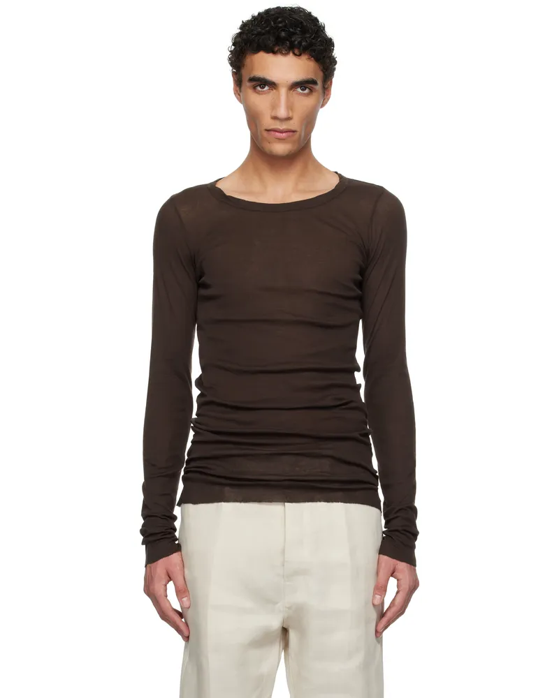 Rick Owens Brown Hollywood Rib LS T-shirt 14